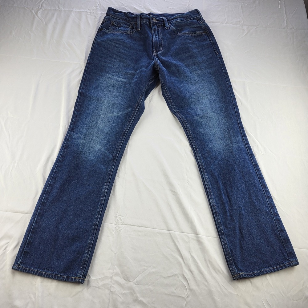 Old Navy Men's Straight Leg Dark Wash 32x32 Blue Jeans 100% Cotton